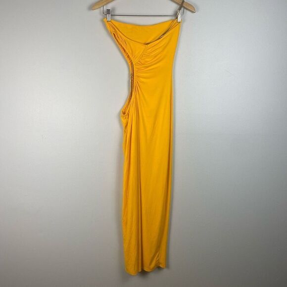 WeWoreWhat Snake Chain Cut Out Maxi Dress in Tangerine - Picture 3 of 12